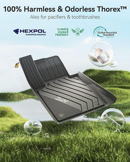 3W Floor Mats Custom Fit for 5 Series BMW 2017-2023 520i 528i 530i 540i 550i M5 G30, All Weather TPE Custom Fit Floor Liner 1st 2nd Rows BMW 5 Series Accessories Full Set Car Mats (Not for GT & 530e)