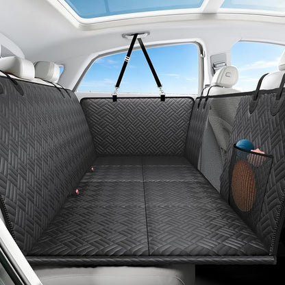 PROZAR Dog Car Seat Cover for Back Seat, Hard Bottom Back Seat Extender, Pet Cover for Dogs - Supports 400lbs, Waterproof Heavy Duty Scratch Dog Hammock for Compact Cars/SUVs, 51in -Black