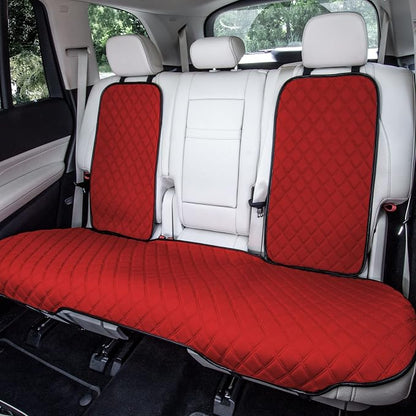 FH Group Car Seat Cover Cushion - Cars Trucks SUV, Neosupreme Car Seat Cushions, Waterproof Car Seat Cover Cushion, Universal Fit Car Seat protector Rear Set Red