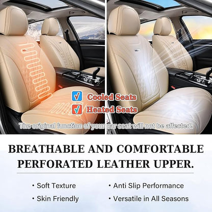 Coverado Car Seat Covers, Car Seat Covers Front Seats, 2-Pack Front Seat Cover, Nappa Leather Waterproof Seat Covers, Car Seat Protectors, Automotive Seat Covers Universal Fit for Most Vehicles