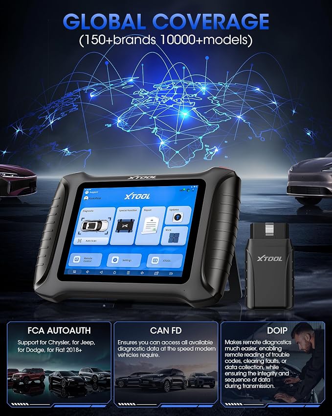 XTOOL IP900BT OBD2 Scanner Diagnostic Tool, ECU C0ding Automative Scanner, AI-Assisted Wireless Scan Tool with 41+ Reset, 4000+ Bidirectional Scanner for Car, CAN FD/DoIP/FCA, 3-Y Update