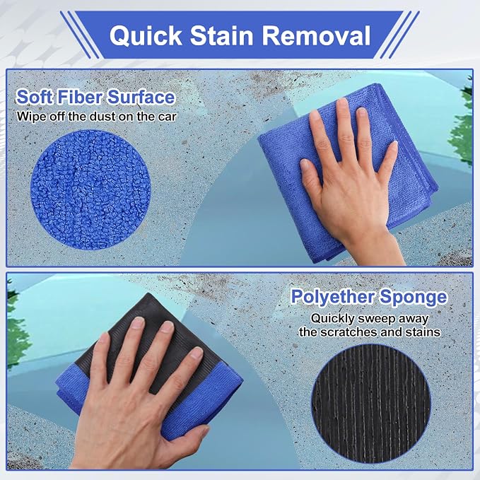 Clay Towel 2 Pcs Clay Towel Microfiber Car Detailing