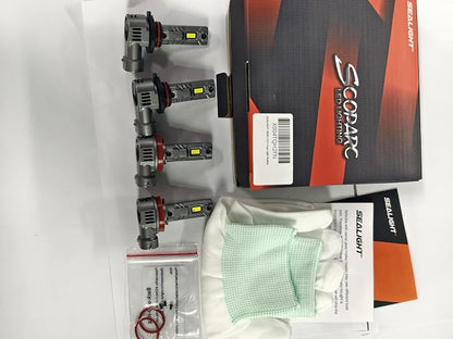 SEALIGHT 𝐇𝟏𝟏/𝐇𝟗/𝐇𝟖 and 𝟗𝟎𝟎𝟓/𝐇𝐁𝟑 Fog Lights Combo, 100,000LM Wider Driving Vision, 9005 H11 Fog Lights with Cooling Fans, Plug and Play, Pack of 4