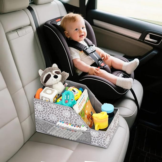 Car Seat Organizer Backseat Front Seat, Car Organizer With 12 Storage Compartments 2 Cup Holders, Snack Storage For Kids Baby, SUV Truck Van Collapsible Storage Bag For Travel, PT