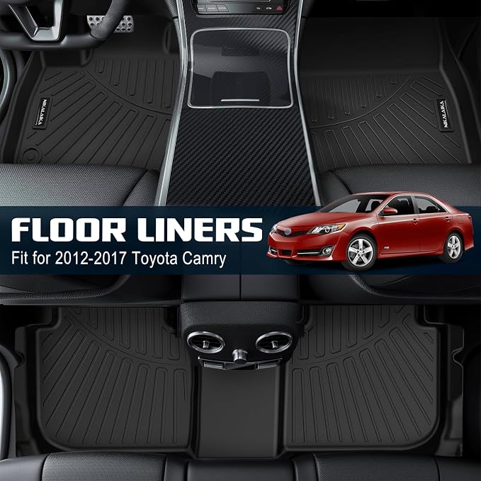 Floor Mat & Cargo Liners for 2012-2017 Toyota Camry All Weather Protection TPE Rubber Full Set Floor Liners & Trunk Mat 2017 Camry Accessories