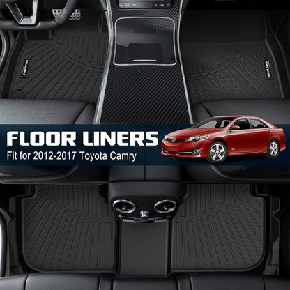 Floor Mat & Cargo Liners for 2012-2017 Toyota Camry All Weather Protection TPE Rubber Full Set Floor Liners & Trunk Mat 2017 Camry Accessories