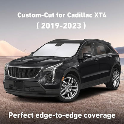 EcoNour Windshield Sunshade Compatible for Cadillac XT4 2019-2023 2024 2025, Sun Visor for Front Windshield & Window Sun Shade Cover, UV Heat Blocker & Protector, Car Accessories