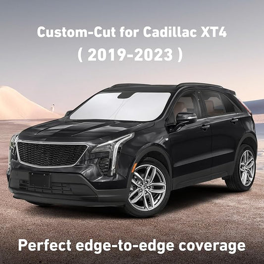 EcoNour Windshield Sunshade Compatible for Cadillac XT4 2019-2023 2024 2025, Sun Visor for Front Windshield & Window Sun Shade Cover, UV Heat Blocker & Protector, Car Accessories