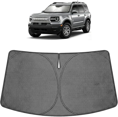 Proadsy Windshield Sun Shade Custom Fit Ford Bronco Sport 2021-2026 Ice Crystal Black Front Window Sunshade UV and Heat Blocker Foldable Visor Keeps Car Cooler for Summer Parking and Daily Use