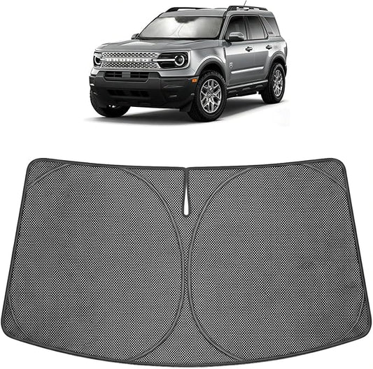 Proadsy Windshield Sun Shade Custom Fit Ford Bronco Sport 2021-2026 Ice Crystal Black Front Window Sunshade UV and Heat Blocker Foldable Visor Keeps Car Cooler for Summer Parking and Daily Use