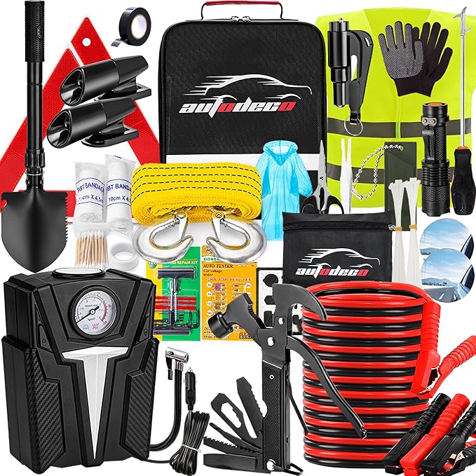 Roadside Car Emergency Kit - 136Pcs Premium Heavy Duty Car Safety Kit Emergency Kits for car