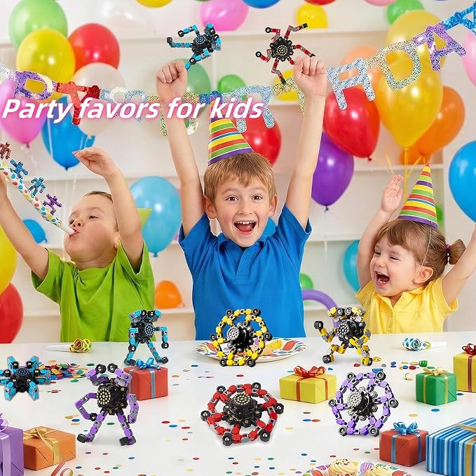 Gokeey Transformable Fidget Spinners Toys 4 Pcs for Kids and Adults Stress Relief Sensory Toys for Boys and Girls Age 8-13 Fingertip Gyros Party Favors Birthday Gifts for Teens Road Trip Travel Toy