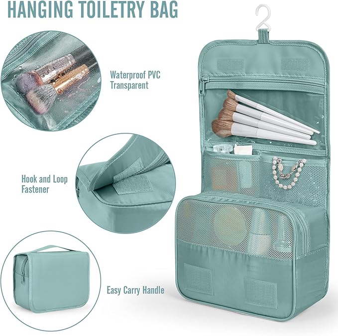 Veken 8 Set Packing Cubes for Travel Essentials,Anti-Wrinkle Buckled Suitcase Organizer for Shoe & Toiletry Bag,Carry On Luggage Bag with 99+ Count Mesh Holes for Airplane & College Dorm Accessories