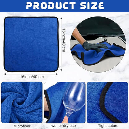 Tallew 50 Pcs Microfiber Towels:16"x16" Microfiber Drying Towels Bulk Micro Fiber Car Cleaning Cloth for Cars Drying Washing Polishing Office Windows Cleaning Household Supplies (Blue)