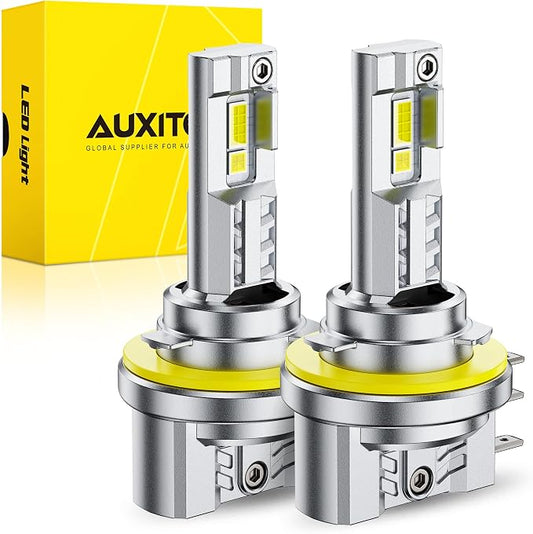 AUXITO H15 DRL Light Bulbs, 50000LM 6500K Cool White, Plug and Play CANbus Ready No Flicker, Pack of 2