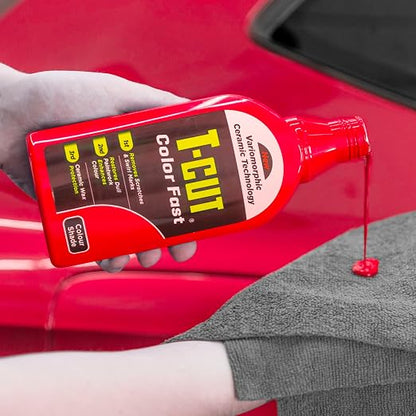 T-Cut Color Fast 3-in-1 Paint Restorer, Light Red - Scratch Remover, Ceramic Car Wax & Color Enhancer - Removes Swirls & Oxidation, 17 oz