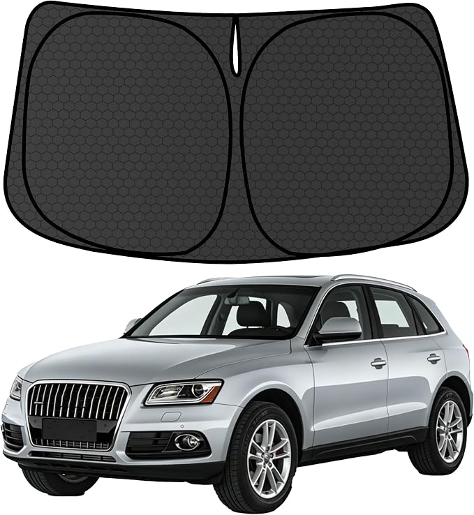 Q5 SQ5 Customized Windshield Sun Shade for Q5 2009-2017 | SQ5 2014-2017 Front Window Sunshade Visor Protector Foldable Blocks UV Rays Keep Car Cooler Accessories