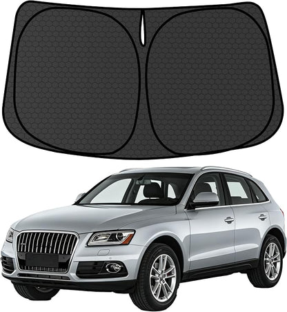 Q5 SQ5 Customized Windshield Sun Shade for Q5 2009-2017 | SQ5 2014-2017 Front Window Sunshade Visor Protector Foldable Blocks UV Rays Keep Car Cooler Accessories