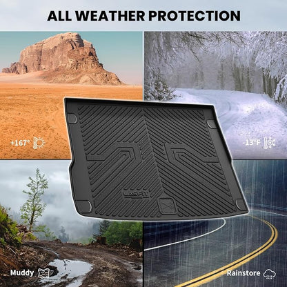 LASFIT Cargo Mat for Audi Q5/SQ5 2009-2017, Custom Fit All-Weather TPE Trunk Mat for Audi Accessories, Waterproof, Easy to Clean, Black