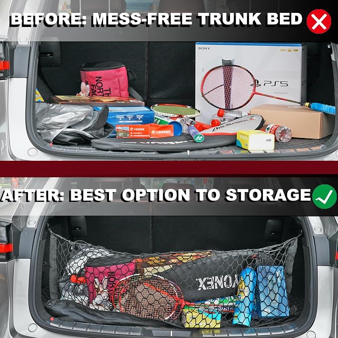 Envelope Style Cargo Net Compatible with Toyota Tundra New Upgraded 2026, 2025 2024 2023 2022 2021 2020 2019 2018 2017 2016 2015 2014-2007 Trunk Car Rear Tailgate Touring Netting