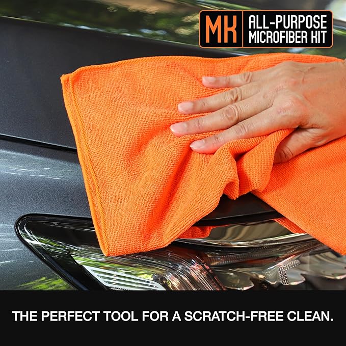 Suds Lab Premium 400 GSM Microfiber Towels for Car Detailing - 16"x16" Ultra-Soft, Edgeless, Scratch-Free Cloth, Dual-Weave, Pack of 12