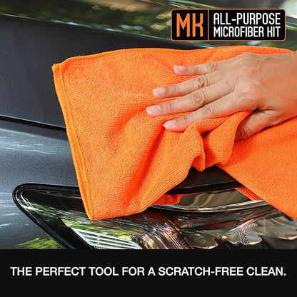Suds Lab Premium 400 GSM Microfiber Towels for Car Detailing - 16"x16" Ultra-Soft, Edgeless, Scratch-Free Cloth, Dual-Weave, Pack of 12