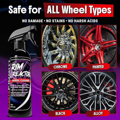 Carfidant Rim Reactor Wheel and Rim Cleaner Spray - Removes Brake Dust & Grime - Safe for BMW, Mercedes, Audi, VW & Porsche - No Scrub, pH Neutral, Non-Acidic Tire Cleaner - 32 fl oz