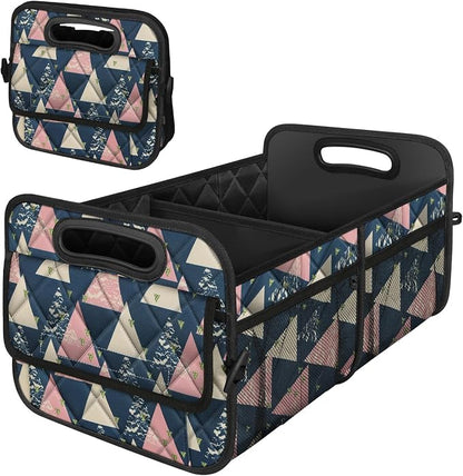 Deosk Trunk Organzier and Storage with Reinforced Handles,Car Accessories for Women/Men 50L Waterproof Polyester for Car/SUV/Minivan/Truck(Medium, Triangle)