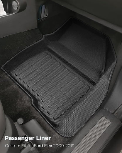 All-Weather Floor Mats Custom Fit for Ford Flex 2009-2019 (Not Fit with Optional 2nd Row Console), Heavy Duty TPE Trunk Mats Cargo Liner & Front Rear Row Protection for Automotive Car Accessories