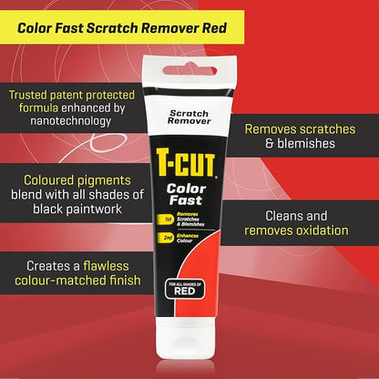 T-Cut Color Fast Scratch Remover & Paint Restorer, Red - Repairs Swirls & Scratches, Removes Oxidation, Restores Color & Enhances Shine, 5.3 oz