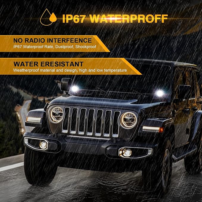 Auxbeam 4in 60W LED Pod Light for Truck, Super Bright Spot Beam 2Pcs Cube Offroad Light Bar for ATV UTV SUV Boat Jeep