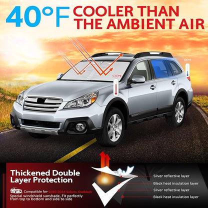 KAYZT Windshield Sun Shade for 2010-2014 Su-baru Outback Foldable Sunshade Front Window Custom Fit Car Accessories