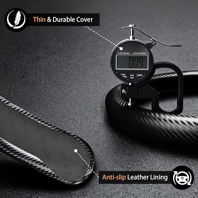 Aimato Customized Steering Wheel Cover for Jeep Wrangler (JK) 2012-2018/Patriot 2011-2017/Grand Cherokee 2011-2013/Compass 2011-2016/Liberty 2011-2012