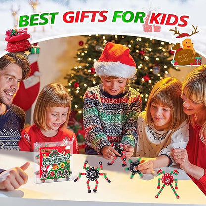 Gokeey Christmas Fidget Toys Transformable Fidget Spinners for Kids and Adults, Stress Relief Sensory Toys for Boys and Girls Fingertip Gyros for ADHD Autism for Kids Birthday Gifts