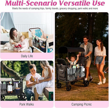 Adjustable Straps & Buckles Stroller Wagon Cargo Net Organizer, Wagon Accessories Compatible with WONDERFOLD W-Series Models, Large Capacity Mesh Cargo Storage Bag with Sorting Pockets for Keenz Wagon