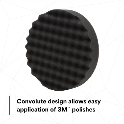 3M Perfect-It Foam Polishing Pad, 05738, 8 in, 1 Pad, Single Sided, Black, Waffle Face, Buffing and Polishing
