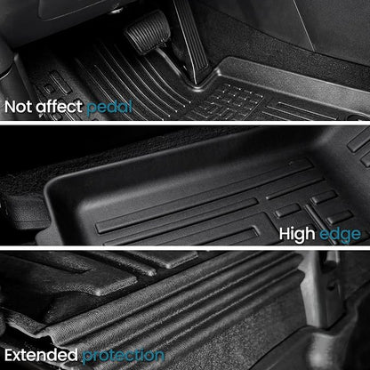 Floor Mats for 2024 2025 2026 Hyundai Santa Fe Car Mat Accessories(Fit Hybrid and Gas), All Weather TPE Cargo Mat Trunk Mat with Backrest Mats