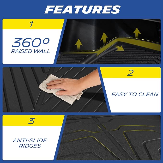 Michelin Vehicle Mat, All-Weather TPE Custom Fit Liner for Tesla Model Y 5 Seat Trunk Mat 2025-2027 (1 Piece), Elite