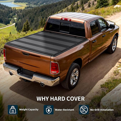 OEDRO Hard Quad-Fold Low-Profile Tonneau Cover Fit for Chevy Silverado/GMC Sierra 2500HD 3500HD 2020-2026 with 6.9ft Bed Without Multi-Flex Tailgate