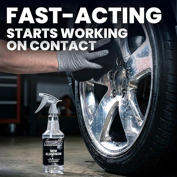 LANE'S New Aluminum Car Wheel Cleaner | Acid Rim Cleaner and Brightener | Brake Dust, Oxidation & Rust Remover for Motorcycles, Cars, Trucks | Shines & Eliminates Hard Scrubbing | 16oz