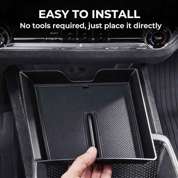 Center Console Organizer Tray for Chevrolet Equinox 2026 2025 (Not for Equinoix EV), Interior Accessories for Under Climate Controls Interior Storage Tray for 2025-2026 Equinox, Black