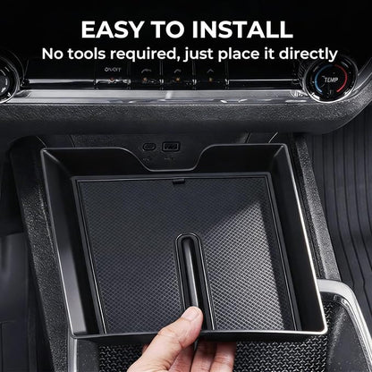 Center Console Organizer Tray for Chevrolet Equinox 2026 2025 (Not for Equinoix EV), Interior Accessories for Under Climate Controls Interior Storage Tray for 2025-2026 Equinox, Black