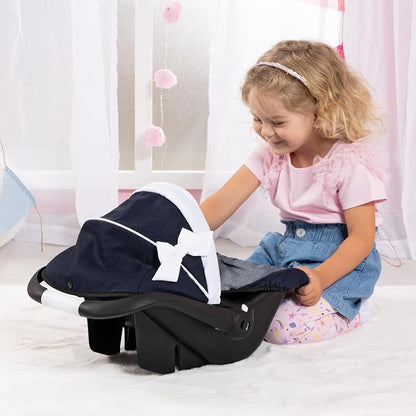 Bayer Design Classic Blue Reborn Car Seat for 46 cm Dolls, Pram Compatible