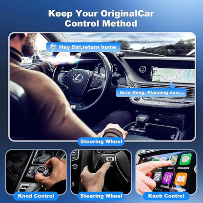 2-in-1 Wireless CarPlay & Android Auto Adapter, Mini USB Design for Cars with Built-in Wired Apple CarPlay 2025 Upgrade Plug & Play CarPlay Dongle Converts Wired CarPlay to Wireless, Fast Auto-Connect