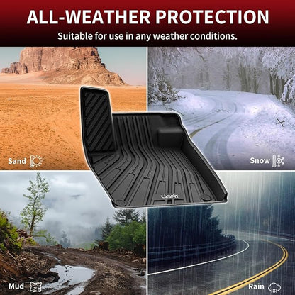 LASFIT Floor Mats & Cargo Mats for Volkswagen ID.4 2021-2026, All Weather TPE Custom Fit Floor Liners for VW ID.4 1st & 2nd Row Car Mats & Trunk Mats, Black