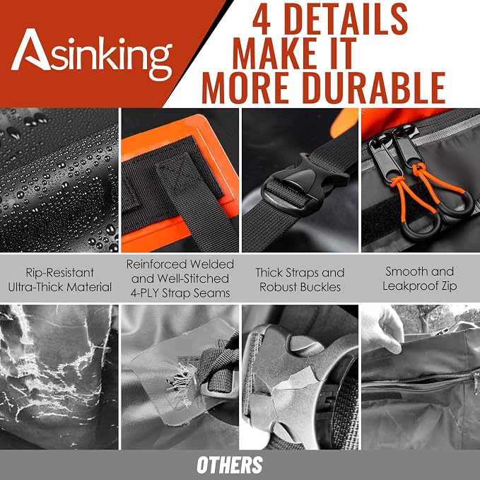 Asinking Car Rooftop Cargo Carrier Bag, 20 Cubic Feet Waterproof Heavy Duty Car Roof Bag for All Vehicle with/Without Racks - Anti-Slip Mat, 6 Door Hooks, Storage Bag, 2 Extra Straps, Luggage Lock