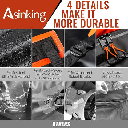 Asinking Car Rooftop Cargo Carrier Bag, 20 Cubic Feet Waterproof Heavy Duty Car Roof Bag for All Vehicle with/Without Racks - Anti-Slip Mat, 6 Door Hooks, Storage Bag, 2 Extra Straps, Luggage Lock