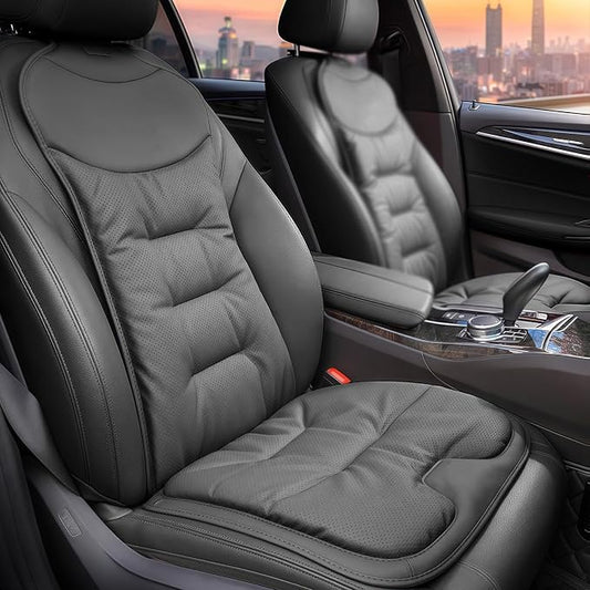 1 Car Seat Cushion for Car,Pu Nappa Leather with Breathable Memory Cotton Core Filling & Non-Slip Sole,Water Proof,Car Seat Cushions for Driving&Office Chair(Car Seat Cushion With Back Support Pillow)