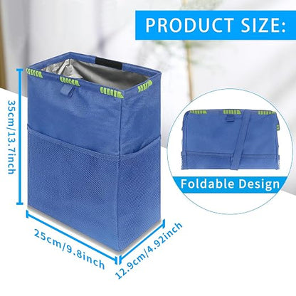 Homelove Hanging Car Trash Can with 4 Storage Pockets, Waterproof Leakproof Oxford Auto Garbage Bag, Adjustable Garbage Bag, Foldable Car Trash Bin Fit for Truck, SUV, Home, Office