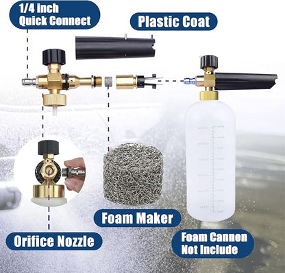 RIDGE WASHER 1.1 mm Orifice for Foam Cannon and Foam Maker, 4-Pack | Universal Thread Nozzle Tips, Mesh Filter